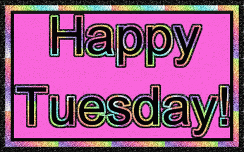 Animated Happy Tuesday Rainbow Frame GIF