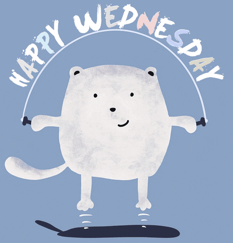 Animated Happy Wednesday Jumping Roof GIF