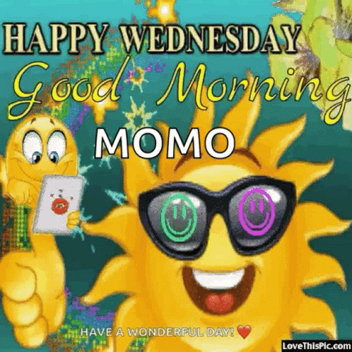 Animated Happy Wednesday Sunshine Momo GIF