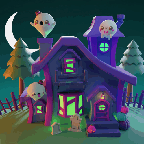 Animated Haunted House GIF