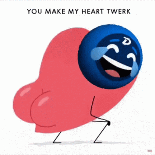 Animated Heart Funny Twerk GIF