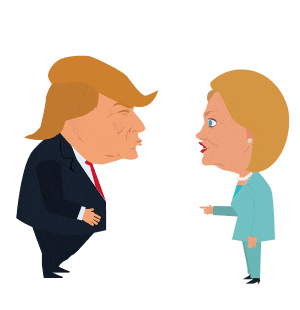 Animated Hillary Clinton Arguing With Donald Trump GIF