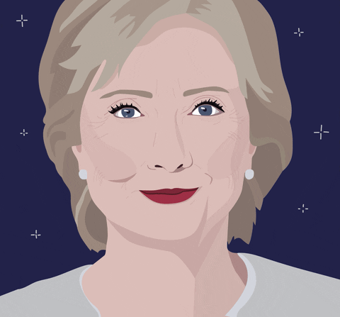 Animated Hillary Clinton Head Winking GIF