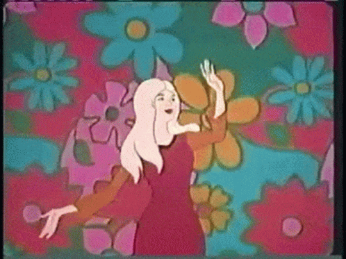 Animated Hippie Girl Dancing GIF
