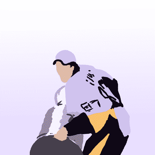 Animated Hockey Player Raising Stanley Cup GIF