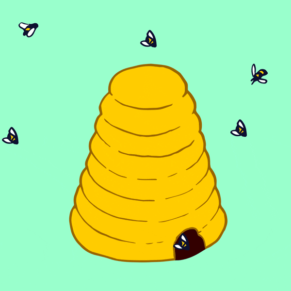 Animated Honey Bee Hive GIF