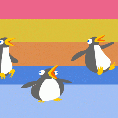 Animated Hopping Penguins GIF