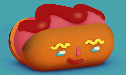 Animated Hotdog Eyebrows Raise GIF
