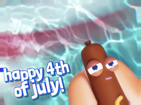 Animated Hotdog Sandwich Happy Fourth Of July GIF