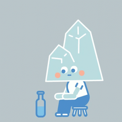 Animated Ice Person Drinking Water GIF
