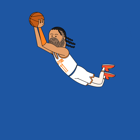 Animated Jalen Brunson Celebration Spinning GIF