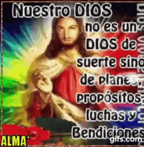 Animated Jesus In Colorful Background GIF
