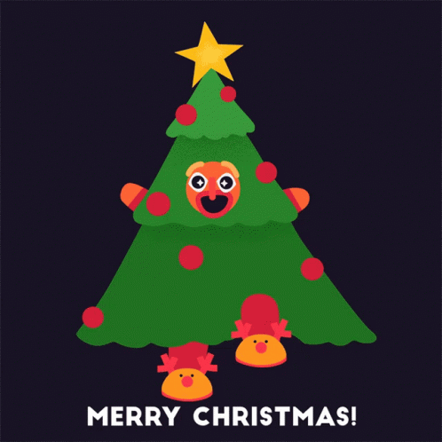 Animated Jumping Tree Merry Christmas Friend GIF