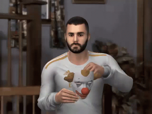 Animated Karim Benzema Wearing Mask GIF