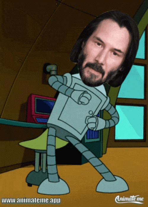 Animated Keanu Reeves Robot Dance GIF