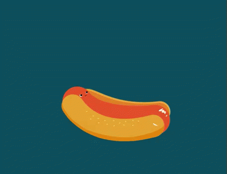 Animated Ketchup On Sausage Sandwich GIF