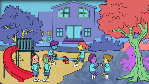Animated Kids At Playground GIF