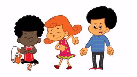 Animated Kids Dancing Happily GIF