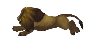 Animated Lion Jumping with Open Mouth