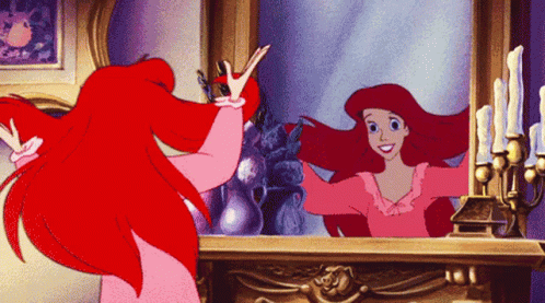 Animated Little Mermaid Ariel Getting Ready GIF