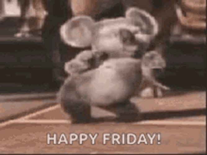 Animated Lively Mouse Happy Friday Dance GIF