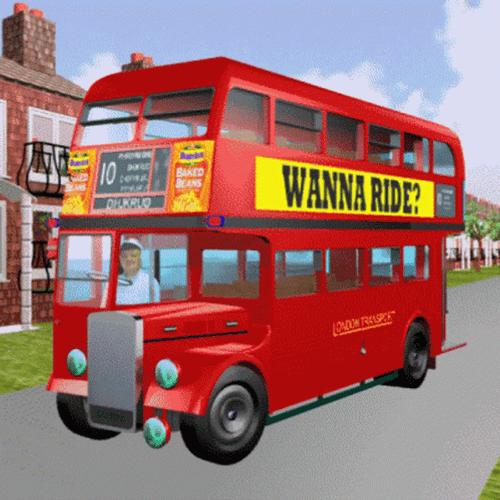 Animated London Bus Wanna Ride Meme GIF