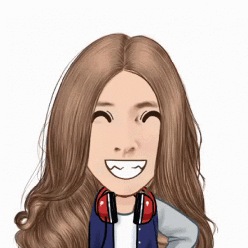 Animated Long Haired Lady Laughing GIF