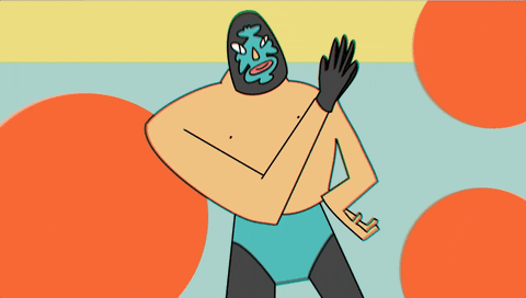 Animated Lucha Libre So So Sign GIF
