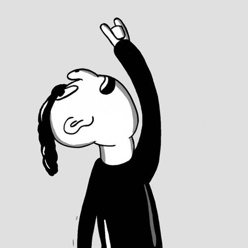 Animated Man Black And White Rock And Roll GIF