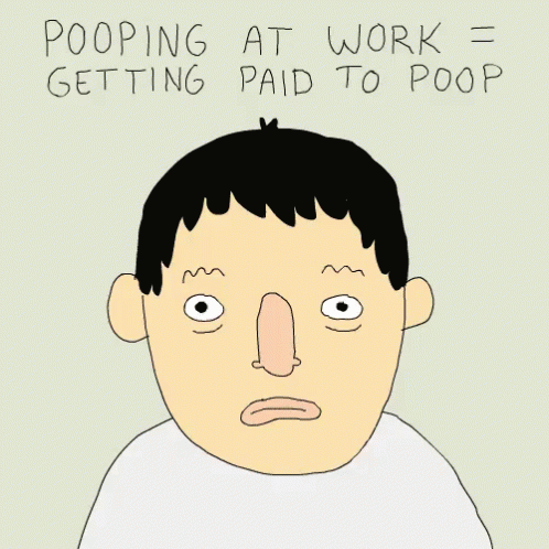 Animated Man Gotta Poop At Work GIF