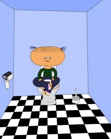 Animated Man In The Restroom Deep Breathing GIF