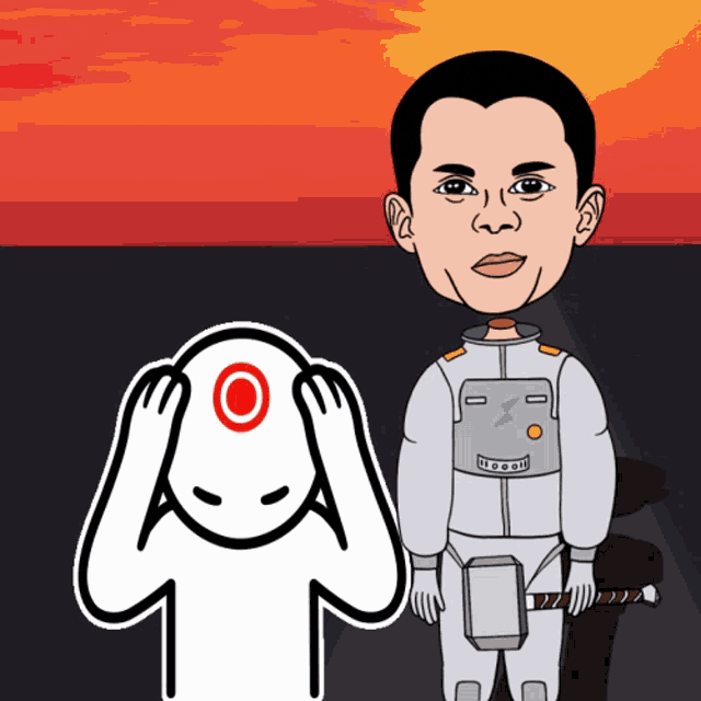 Animated Man Kicked Out Other One GIF