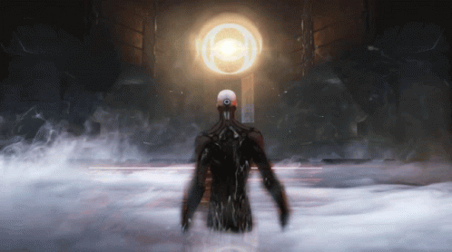 Animated Man Stands In The Mist GIF