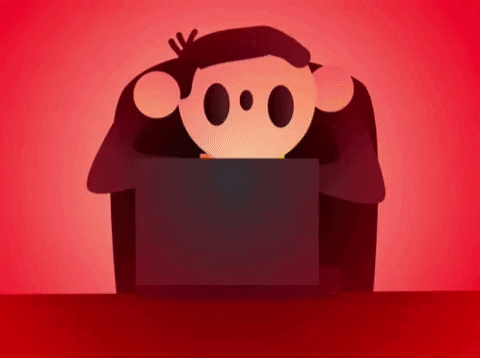 Animated Man Throw Computer Out Of Window GIF