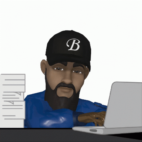 Animated Man Working Hard Typing GIF