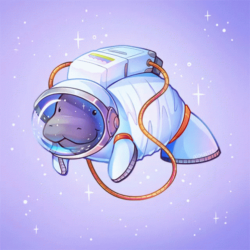 Animated Manatee On A Oxygen Tracksuit GIF
