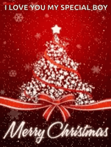 Animated Merry Christmas Falling Glitters GIF