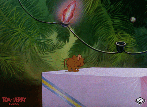 Animated Merry Christmas Jerry Lighting Bulbs GIF