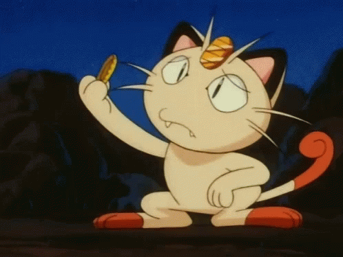 Animated Money Coin Meowth Pokemon Anime GIF