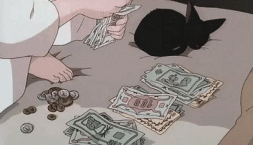 Animated Money Counting Kiki's Delivery Service GIF