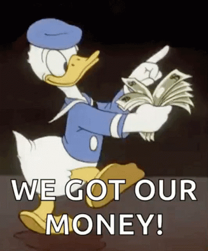 Animated Money Donald Duck Meme GIF