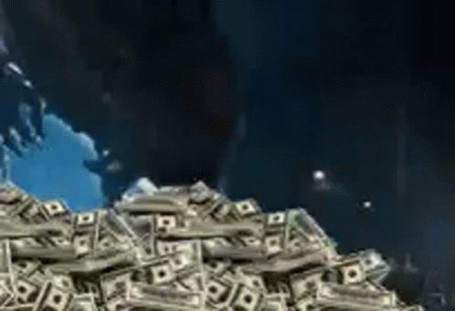 Animated Money Eating Dinosaur GIF