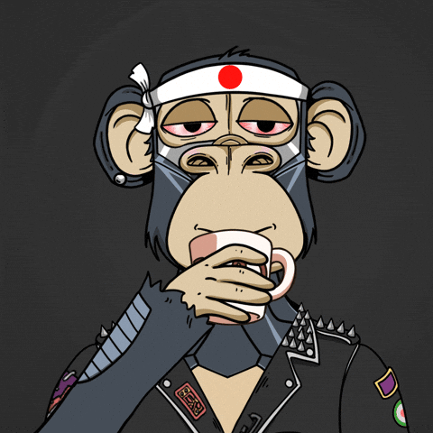 Animated Monkey Drinking Coffee Ahem GIF