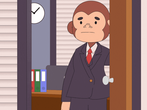 Animated Monkey Slamming Door Closed GIF