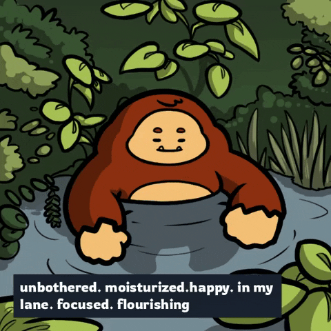 Animated Monkey Unbothered Moisturized Happy GIF