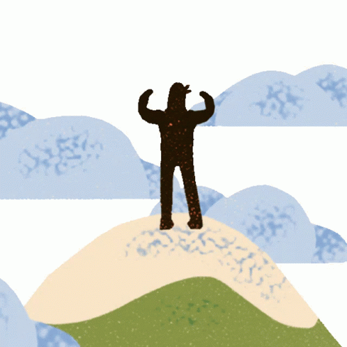 Animated Mountain Climbers You Can Do It GIF