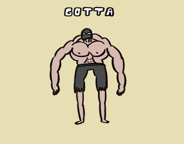 Animated Muscle Man Gotta Flex GIF