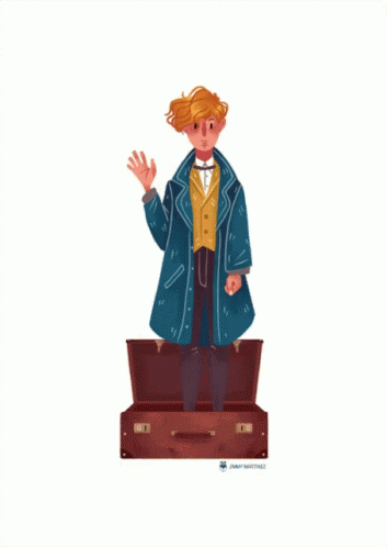 Animated Newt Scamander In Suitcase GIF