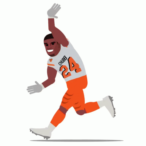 Animated Nick Chubb Running GIF