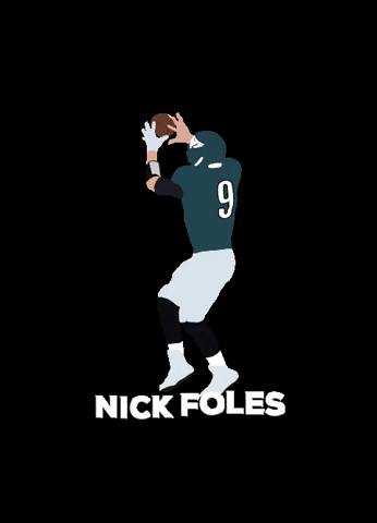 Animated Nick Foles Holding Football GIF